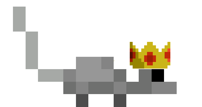 pixelart rat with a crown